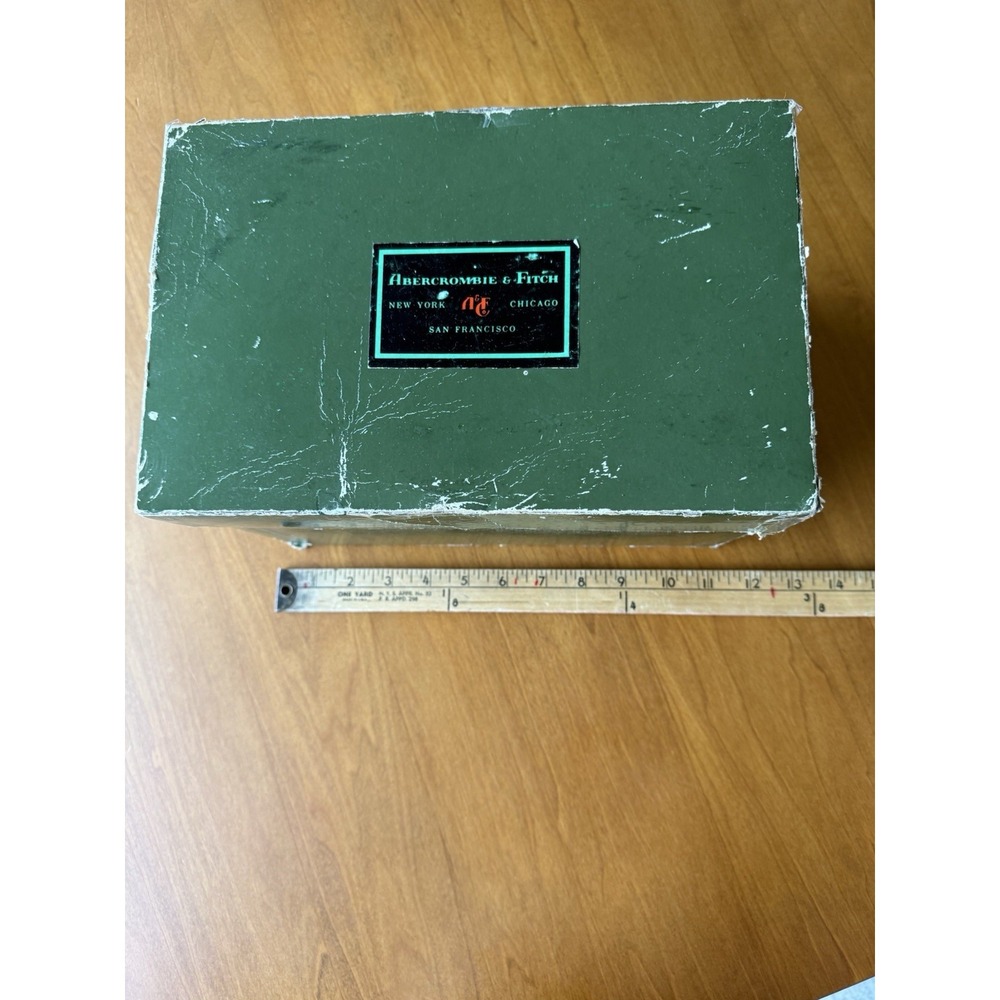 Vintage Abercrombie & Fitch empty storage box green